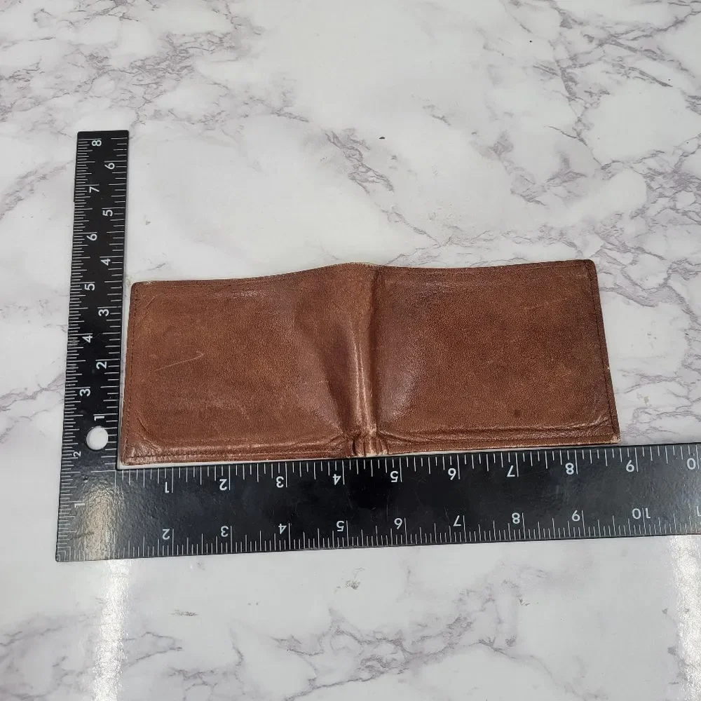 ROLFS Vintage Cowhide Brown Leather Wallet Slim Minimalist